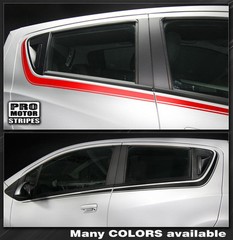 Chevrolet Spark 2013 2014 2015 Side Accent Stripes Decals (Choose Color)