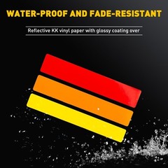Classic Tri-Color Stripe Decal Sticker For Toyota/Lexus Red Orange Yellow 3pcs
