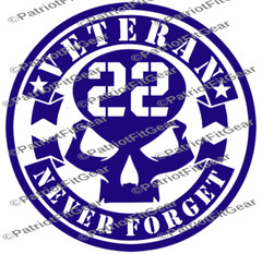 Veteran 22,Suicide Awareness,PTSD,Never Forget,Support Our Troops,Vinyl Decal