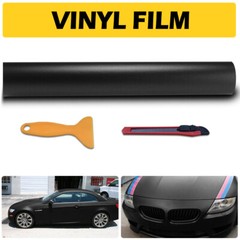 59” x 11.8” Matte Black Vinyl Vehicle Wrap Car Sticker Film Decal Bubble Free
