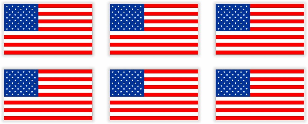 6 Mini USA Flag 1×1.75 Vinyl Stickers Decals | FREE SHIPPING – NO TRACKING