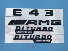 Gloss Black ” E43 AMG BITURBO ///AMG ” Number Emblem Sticker for Mercedes-Benz