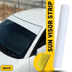 Anti-UV Windshield Decal Sun Visor Strip Tint Film Front White Window Trim Cover