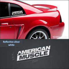 3M American Muscle Rear quarter window decal sticker Reflective Silver White#
