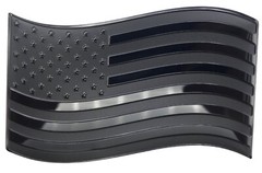 ALUMINUM Black American Flag Wavy Car Sticker Decal Emblem Truck 3.12″ x 1.75″