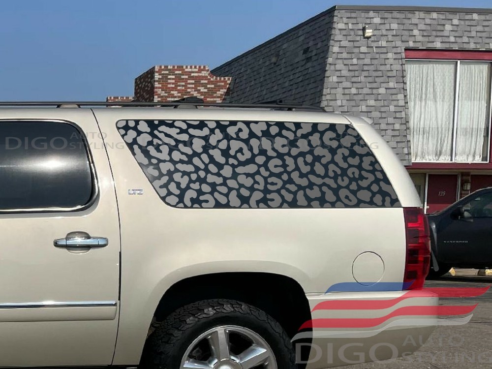 Fits 2007-2014 Cadillac Escalade ESV Quarter Window Leopard Cheetah Print Decal