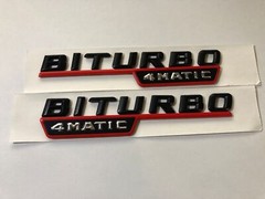 Black and Red BITURBO 4MATIC Side Decal Badge Sticker For Mercedes-Benz E43 AMG