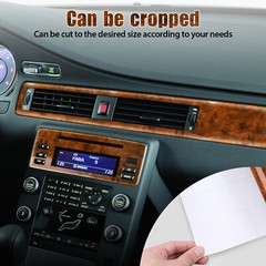 Car Interior Wood Grain Sticker Textured Glossy Wrap Decal Sheet Vinyl Film DIY
