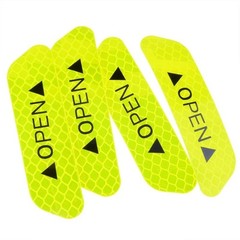 4Pcs Car Door Open Reflective Safety Warning Stickers Red Yellow Decal Tape