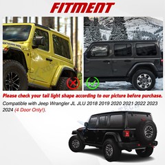 Rear Side Window American Flag Decals For Jeep Wrangler JL JLU 2018-up 4-Door