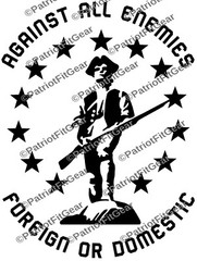 Against All Enemies,Foreign Or Domestic,Molon Labe,2A,Gun Rights,Vinyl Decal