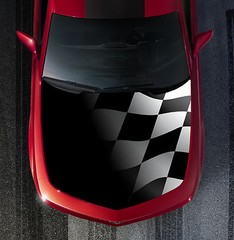 H63 CHECKERED FLAG Hood Wrap Wraps Decal Sticker Tint Vinyl Image Graphic