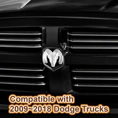 2009-18 RAM Lighted Grille Emblem,Black/Black Black