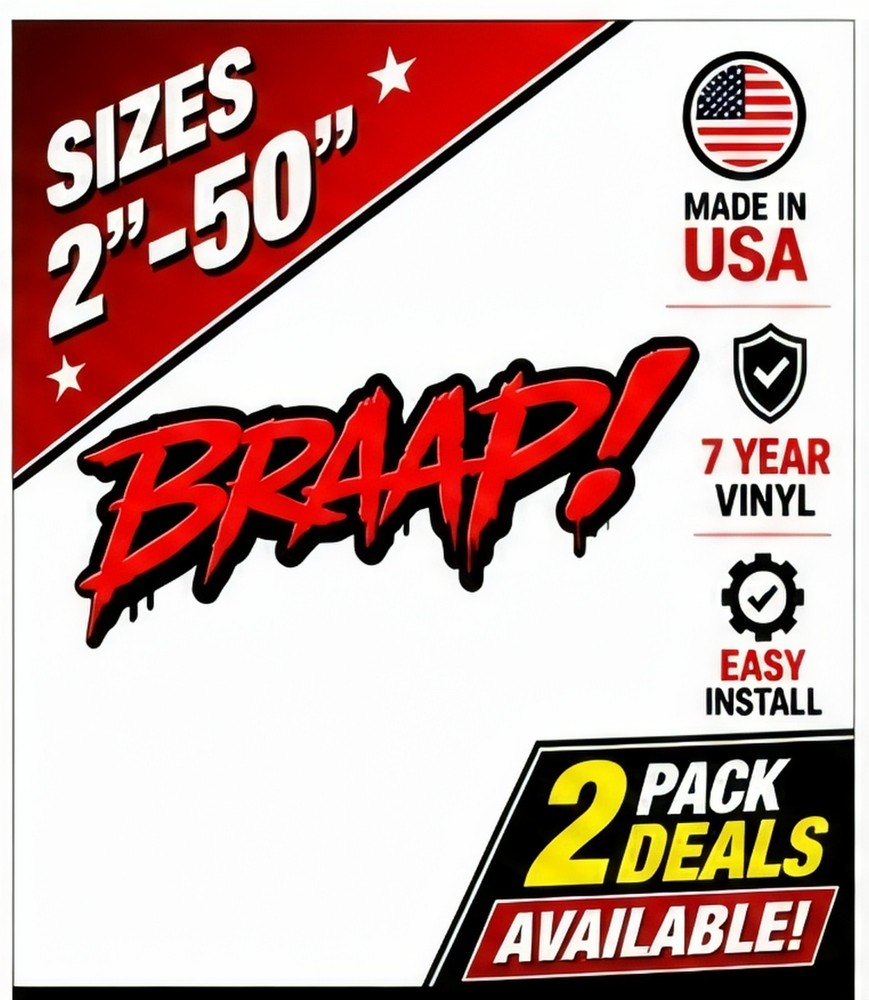 BRAAP! Motocross Vinyl Decal Graphic Dirt Bike Supercross Weatherproof Sticker