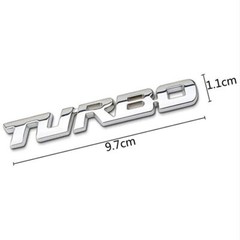 2PCS 3D TURBO Logo Chrome Metal Car Badge Emblem Decal Sticker Accessories Trim