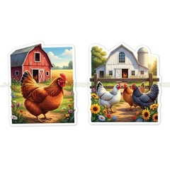 Chicken Animal Vinyl Decal Sticker Farm Barn Ranch Country 2 Pack C
