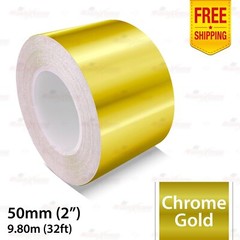 2″ 50mm PinStriping Pin Stripe Tape Styling Decal Vinyl Sticker CHROME GOLD