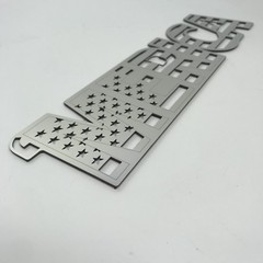 Stainless Steel “MERICA” Adhesive Emblem Decal for Cars & Trucks (Polished)