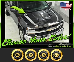 Hood Spear Racing Stripes Fits 2016 2017 2018 Chevy Silverado 1