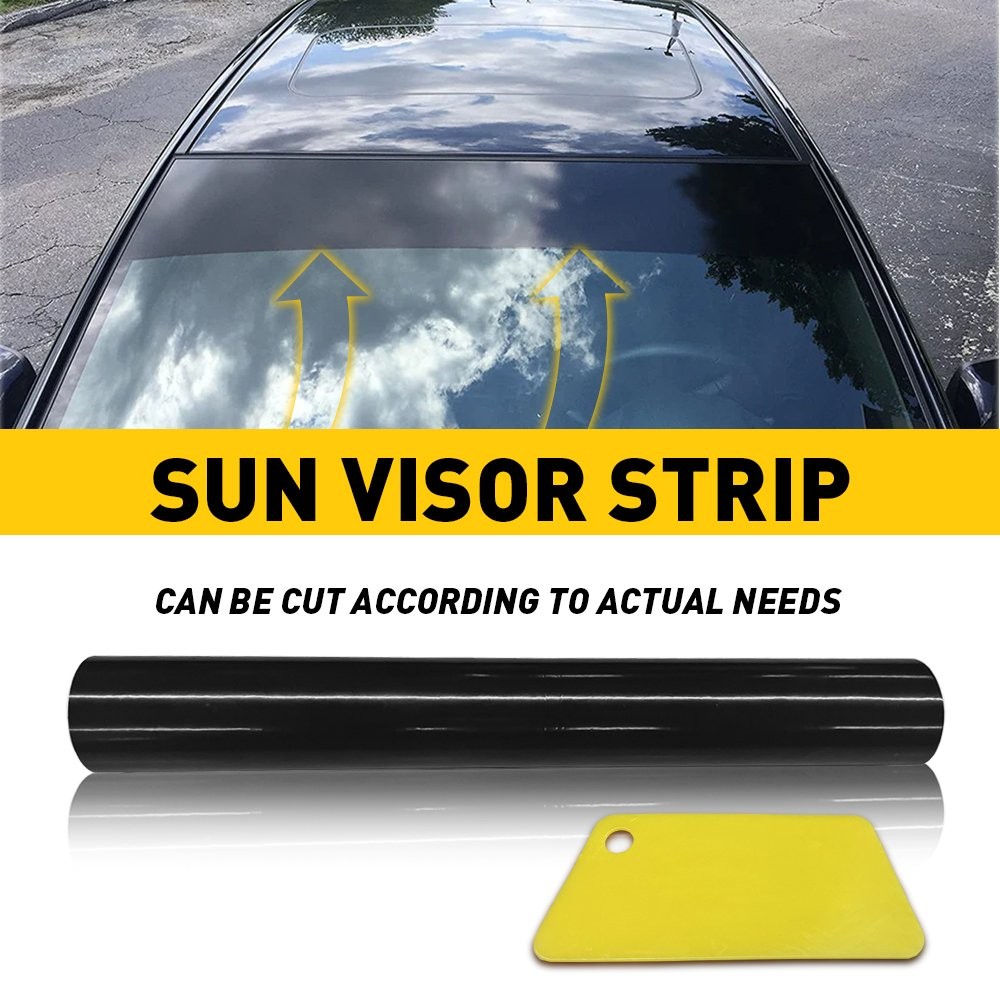 Universal Windshield Film Sun Black Strip Visor Premium Vinyl Decal 10*60 inch