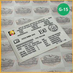 GM Number Information Tire Loading And Trailer Loading Sticker Replica
