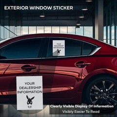100 Pack Blank White Window Stickers for Car Dealers – Outdoor Use, 8.5×11” Adhe