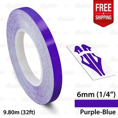 PURPLE-BLUE 1/4″ 6mm Roll PIN STRIPE Car Striping Line TAPE Decal Vinyl Sticker