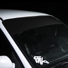 Matte Black Vinyl Decal Sun Strip Windshield Shade Eyebrow Banner.