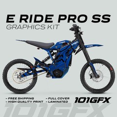 E Ride Pro SS Graphics Kit FOX Race Line Blue Black Decals Stickers kit ERide