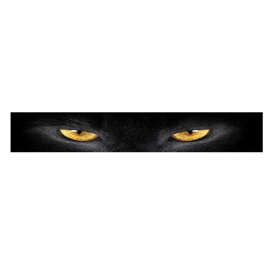 Car Sun Visor Strip Windshield Sticker Yellow Eye Leopard 3D Banner Vinyl Decal