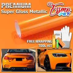 ESSMO PET Super Gloss Metallic Flame Orange Car Vehicle Vinyl Wrap Decal Paint