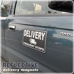 2-Pack REFLECTIVE Car Magnets for Delivery Drivers 11.5″ x 6″ FREE SHIPPING!