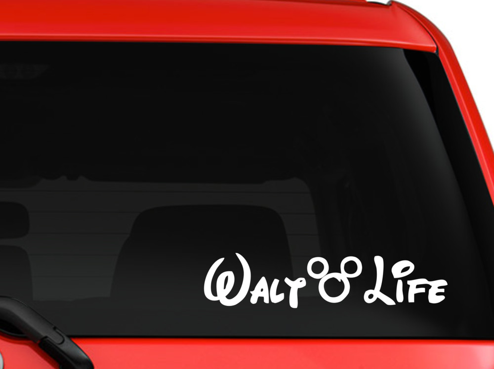 Disney Walt Life Nice Decal Sticker for car truck SUV Laptop 8″ White