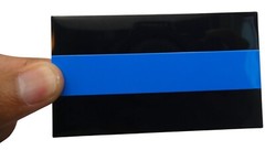 ALUMINUM Thin Blue Flag Decal Sticker Support Police & Law Enforcement Car Truck