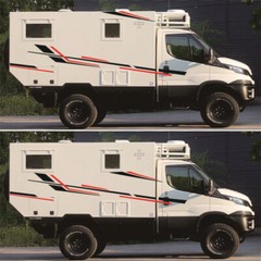 Vinyl Stickers Decals Side Stripes Graphics Black/Red For Car Camper RV Trailer
