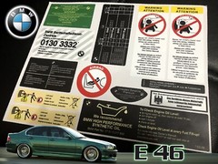 Decal Set Stickers For Bmw E46 3 Series 320 325 M3 All Models Best Quality