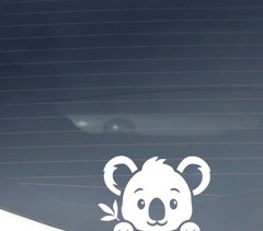 Cute Peeking Koala Car Truck Van Window Vinyl Decal Farmer Funny #2