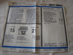 2002 Chevrolet Trailblazer LTZ 4 WD Original Factory Window Sticker