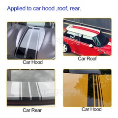 2x 6cm x 1.98m DIY White Racing Stripes Car Hood Vinyl Tape Sticker Body Decals