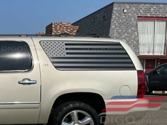 Fits 2007-2014 CADILLAC ESCALADE ESV Quarter Window American Flag Decal Sticker