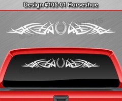 105-01 HORSESHOE Windshield Decal Window Sticker Vinyl Graphic Design Trailer