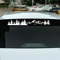 SUV Car Front Windshield Sunshade Decal Window Tree Mountain Sticker Waterproof