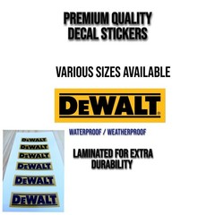 DeWalt Tools Vinyl Sticker Decal Tool Box Garage Truck Bumper Water Resistant