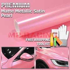 Premium Matte Metallic Satin Pearl Diamond Pink Vinyl Car Wrap Sticker Decal DIY