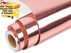 Rose Gold Chrome Mirror Vinyl Film Wrap Sticker Decal Stretchable Reflective