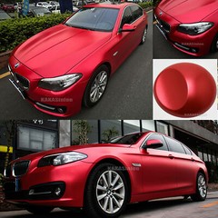 Flexible Pearl Metal Car Wrap Sticker Glitter Satin Chrome Vinyl Decal Red US