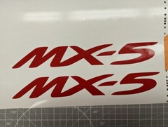 2 pack- MX-5 logo gloss red vinyl Decal Sticker 12″ x 1.75″