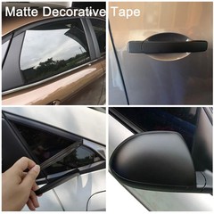 Chrome Delete Vinyl Wrap Matte Black Film Self Adhesive 1 Inch 30 FT Car Trim Wi