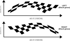 Car Decals Checkered Flags 60” for FOCUS EDGE FIESTA Vinyl Side stickers ZC229