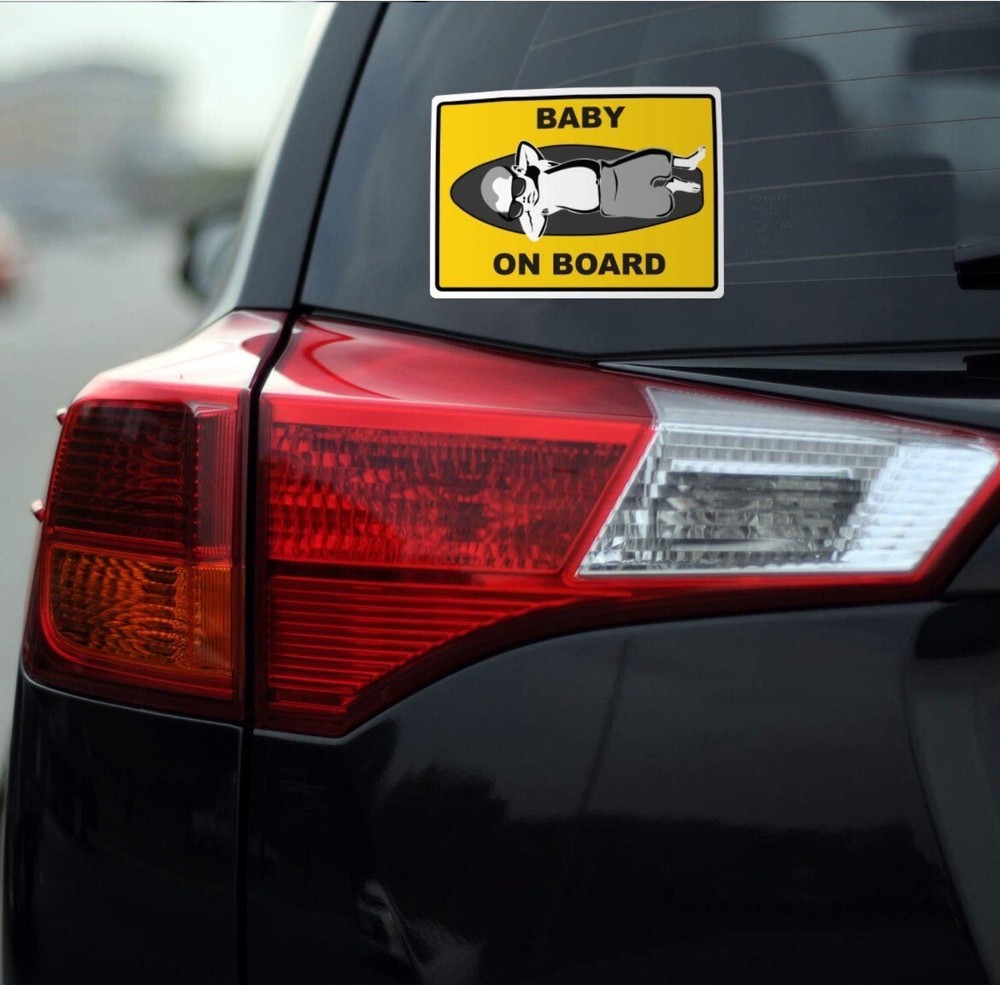 Pack Vinyl Baby On Board & Proud Mom Dad Car Decal Weather Resistant Sticker